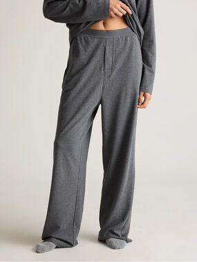Quince Dream Lounge Charcoal Wide Leg Lounge Pants Large Pajama